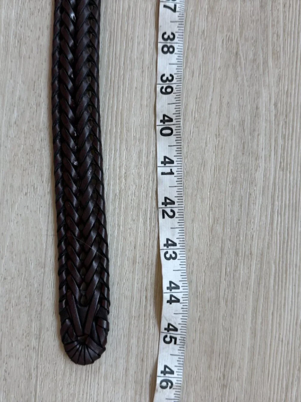 Fossil Myles Brown Braided Leather Belt Casual Cognac